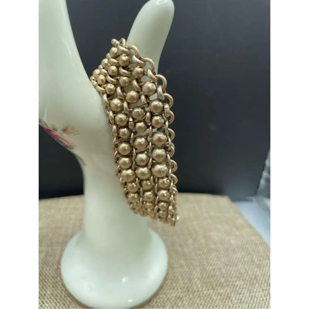 Kenneth Cole Reaction Gold Tone Metal Ball Stretch Bracelet
